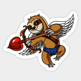 Cupid Sloth Valentines Day Sticker